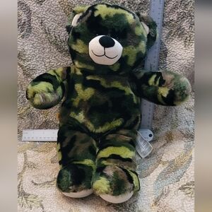 Build a Bear camo Teddy camouflage stuffed animal plush green army military